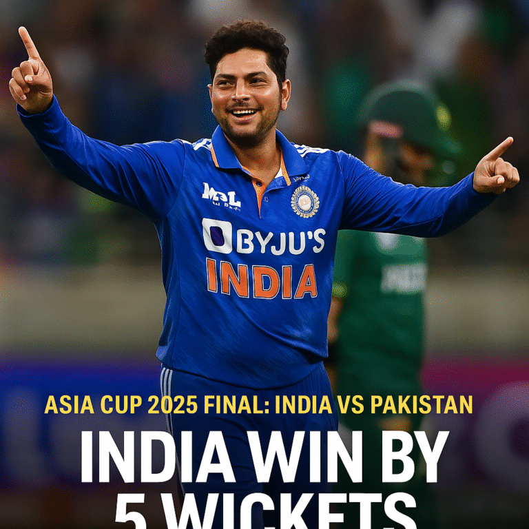 India won Asia cup by 5 wickets